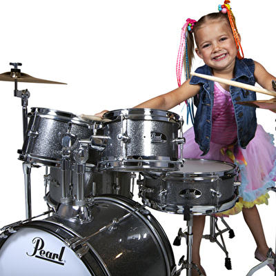 PEARL RSJ465C/C708 Roadshow Jr. Grindstone Sparkle 5 Parça (16B/8T/10T/13F/12S) Aksamlı ve Zilli Akustik Çocuk Davulu